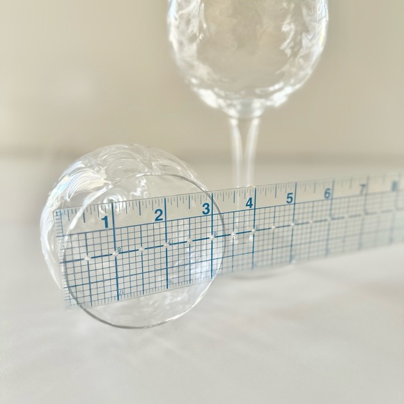 Waterfall Clear Glass Wine Glasses west Virginia Glass Company Optic Loop - Picture 8 of 9